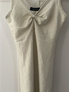 Voyelles Shimmery Cream Knot-Front Dress NWT